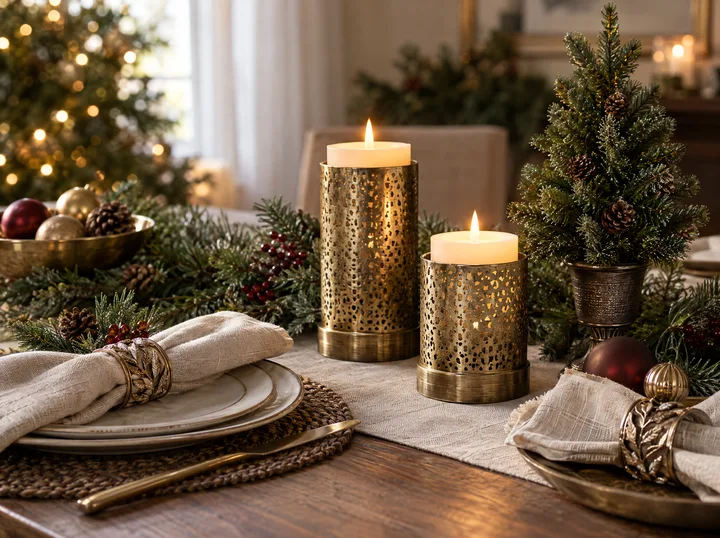 Decorazioni natalizie per la tavola all'uncinetto