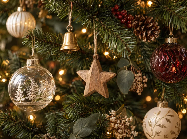 Decorazioni per l'albero all'uncinetto